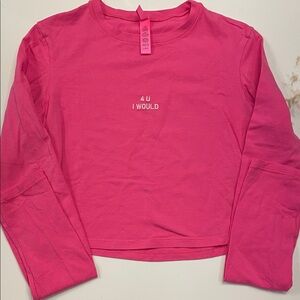 SKIMS Long-Sleeve Pink Graphic Tee 4U I Would Size L